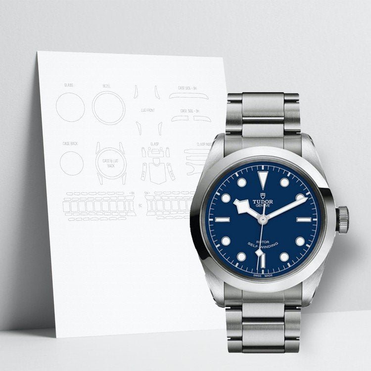 Tudor Black Bay Automatic Blue Dial Silver Steel Strap Watch for Men - M79540-0004