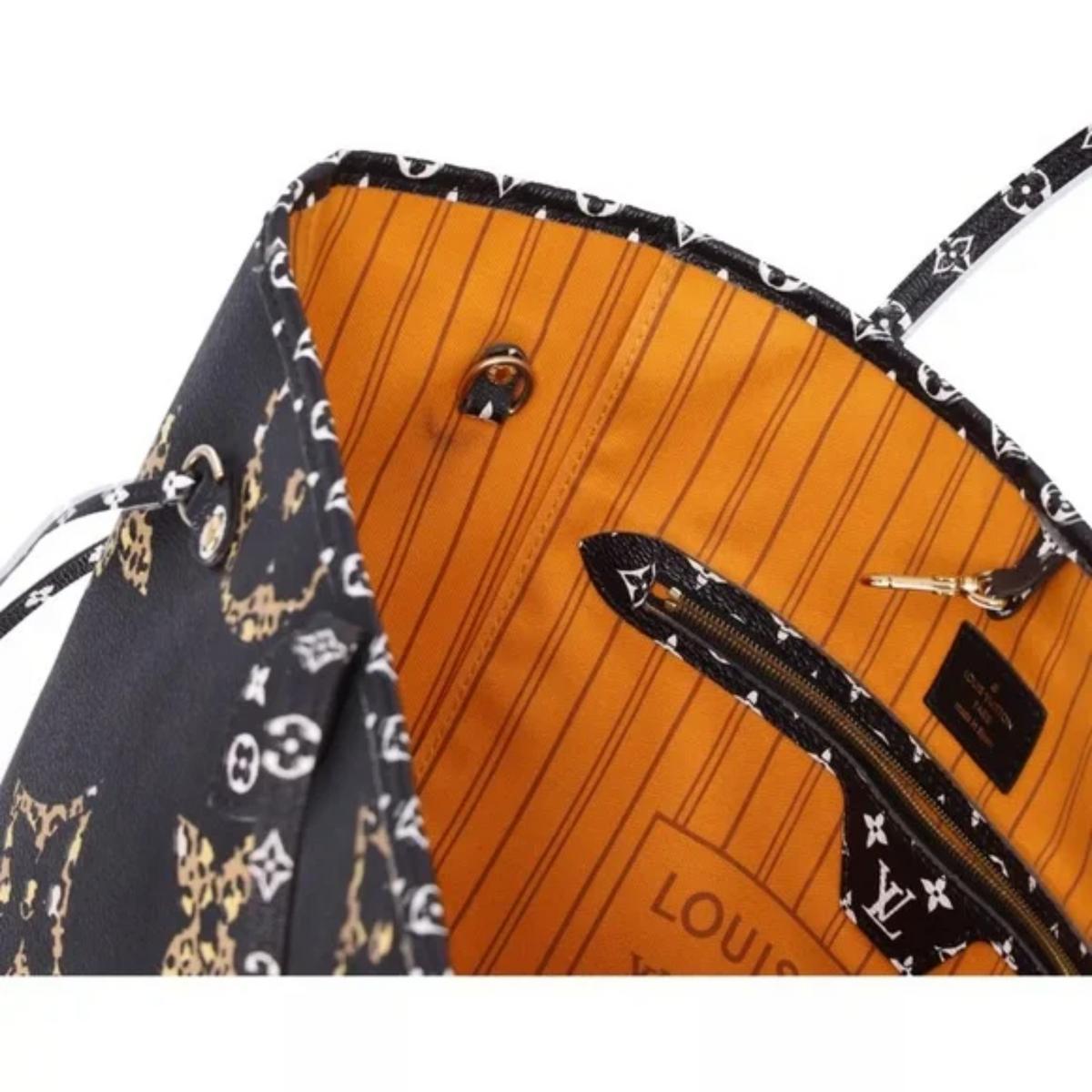 Louis Vuitton Giant Jungle Neverfull MM Tote Bag - Black and Brown