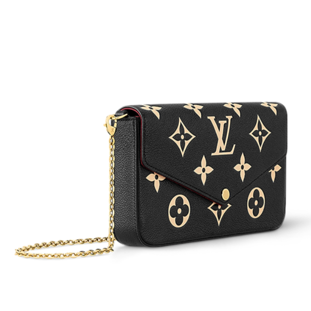 Louis Vuitton Pochette Félicie Shoulder Bag - Black / Beige