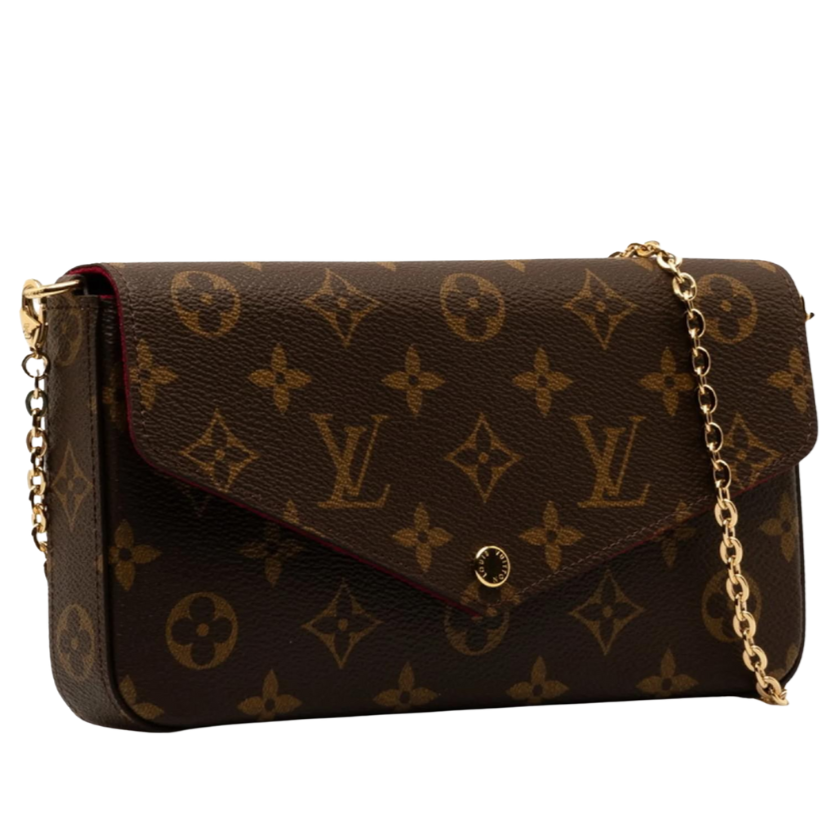 Louis Vuitton Pochette Félicie Chain Shoulder Bag - Brown Coated Canvas