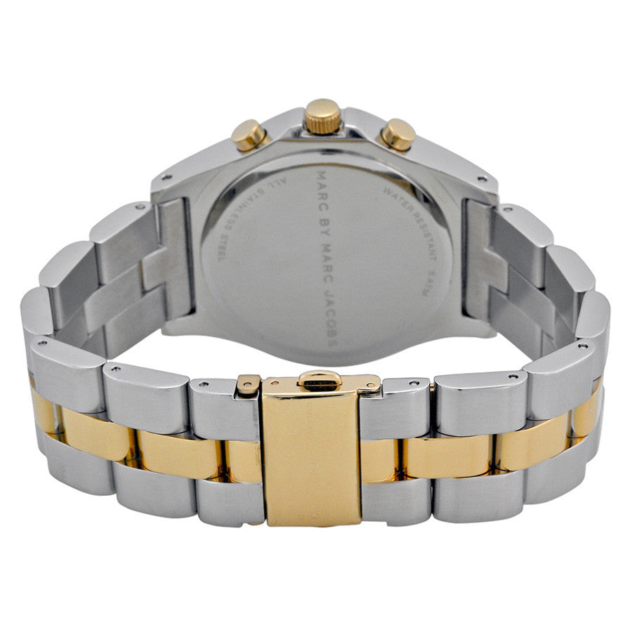 Marc Jacobs Blade Chronograph Silver Dial Two Tone Steel Strap Watch for Women - MBM3177