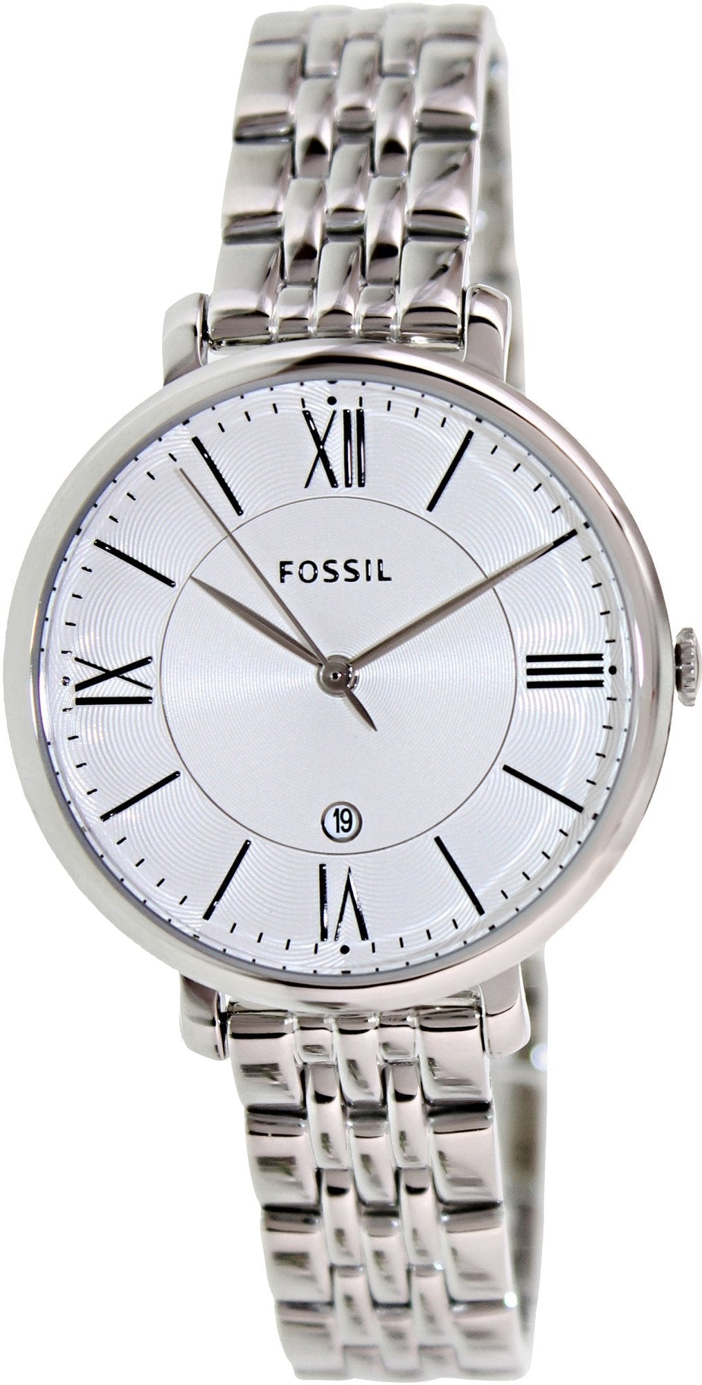 Fossil Jacqueline White Dial Silver Steel Strap Watch for Women - ES3433