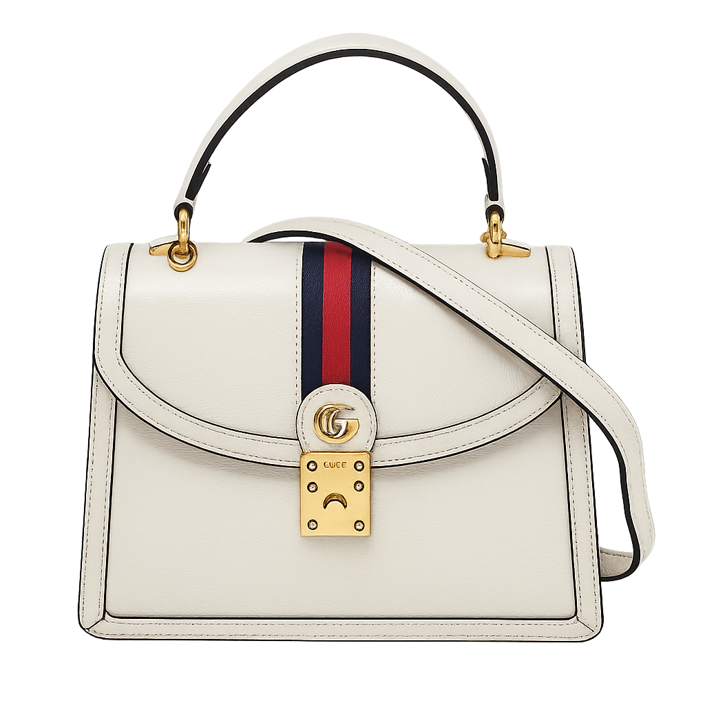 Gucci Ophidia Medium Top Handle Bag - White