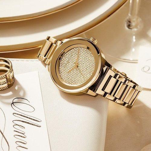 Michael Kors Kinley Gold Dial Gold Steel Strap Watch for Women - MK6209