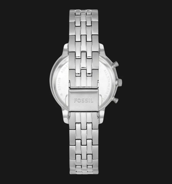 Fossil Neutra Chronograph Silver Dial Silver Steel Strap Watch for Women - ES5217