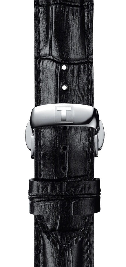 Tissot Ballade Powermatic 80 Cosc Black Dial Black Leather Strap Watch For Men - T108.408.16.057.00