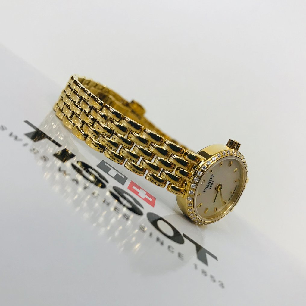 Tissot T-Lady Lovely Mother of Pearl Dial Gold Steel Strap Watch For Women - T058.009.63.116.00