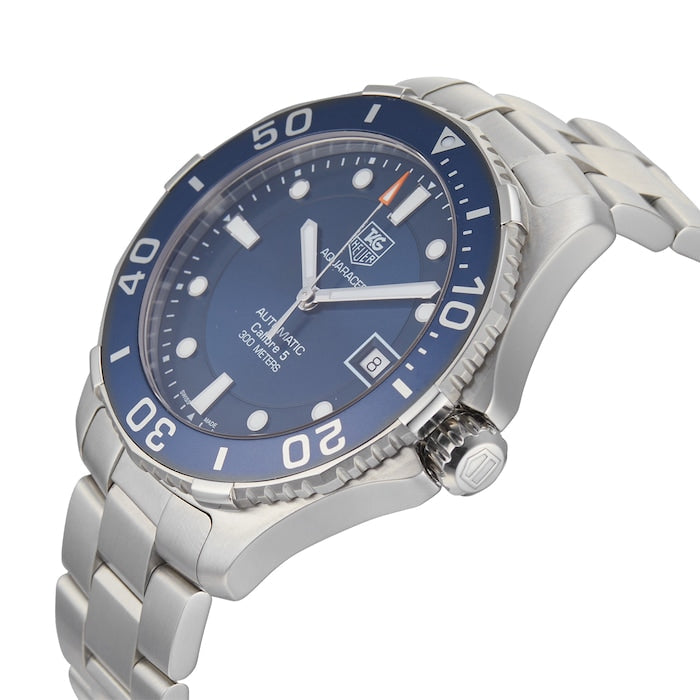 Tag Heuer Aquaracer Caliber 5 Automatic Blue Dial Silver Steel Strap Watch for Men - WAN2111.BA0822