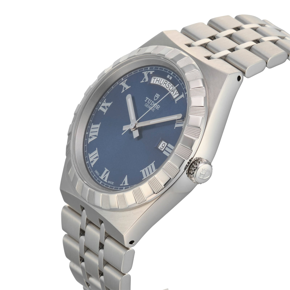 Tudor Royal Automatic Blue Dial Silver Steel Strap Watch for Men - M28600-0005