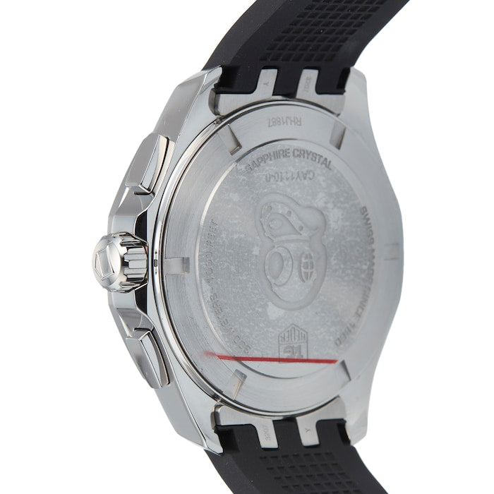 Tag Heuer Aquaracer Chronograph Black Dial Black Rubber Strap Watch for Men - CAY1110.FT6041