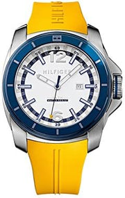 Tommy Hilfiger Windsurf White Dial Yellow Rubber Strap Watch for Men - 1791115