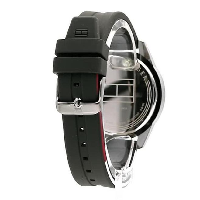 Tommy Hilfiger Mason Black Dial Black Rubber Strap Watch for Men - 1791792