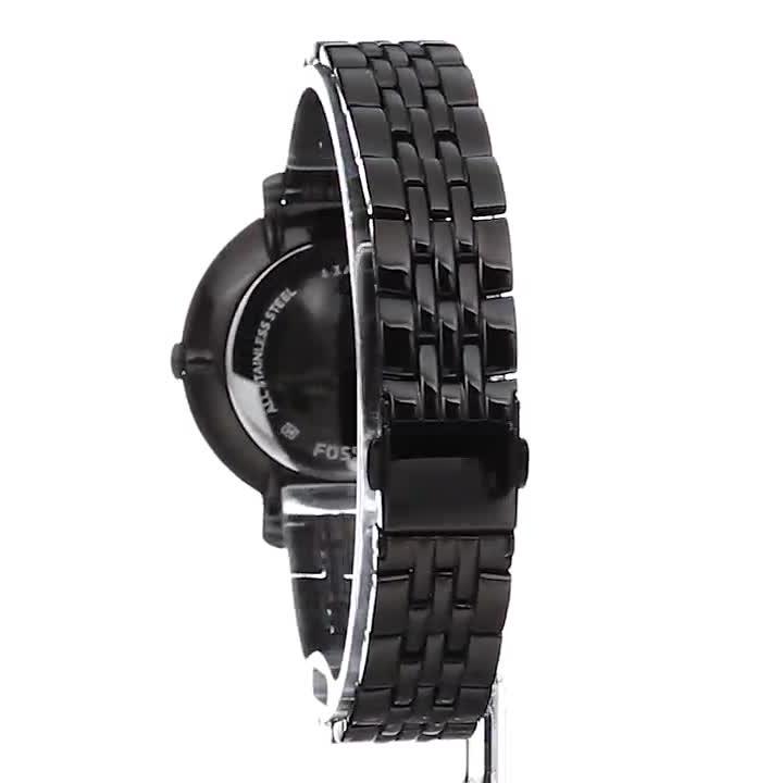 Fossil Jacqueline Black Dial Black Mesh Bracelet Watch for Women - ES3614