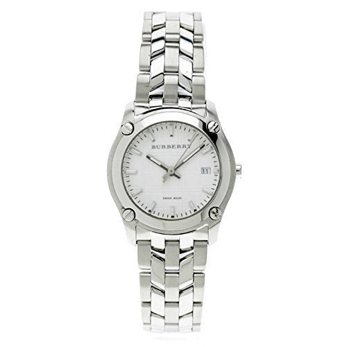 Burberry Heritage Check White Dial Silver Steel Strap Watch for Women - BU1853