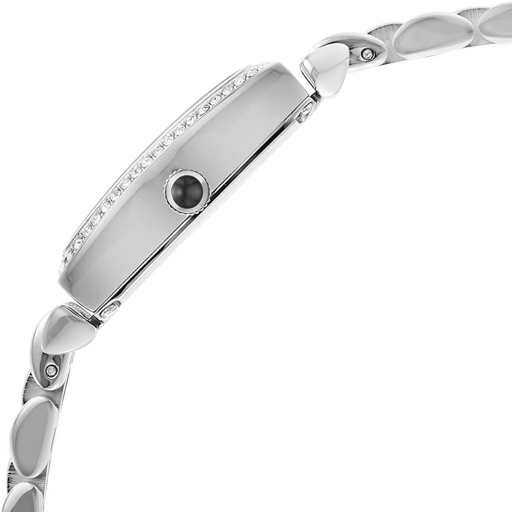 Emporio Armani Gianni T-Bar Quartz White Dial Silver Steel Strap Watch For Women - AR11405