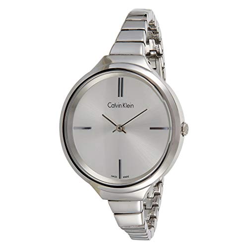 Calvin Klein Lively Silver Dial Silver Steel Strap Watch for Women - K4U23126