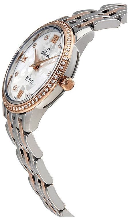 Omega De Ville Prestige Quartz Diamonds Silver Dial Two Tone Steel Strap Watch for Women - 424.25.27.60.52.001