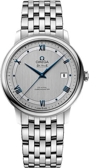 Omega De Ville Prestige Co-Axial Rhodium Silver Dial Silver Steel Strap Watch for Men - 424.10.40.20.02.001