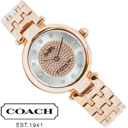 Coach Park Silver Dial Rose Gold Steel Strap Watch for Women - 14503736