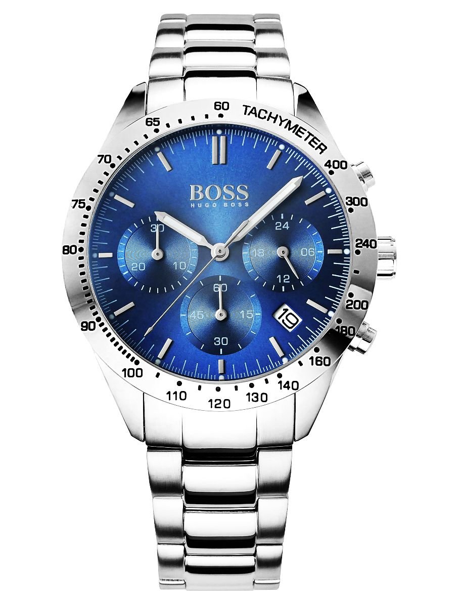 Hugo Boss Talent Chronograph Blue Dial Silver Steel Strap Watch for Men - 1513582