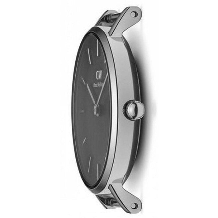 Daniel Wellington Petite Ashfield Black Dial Black Mesh Strap Watch For Women - DW00100308