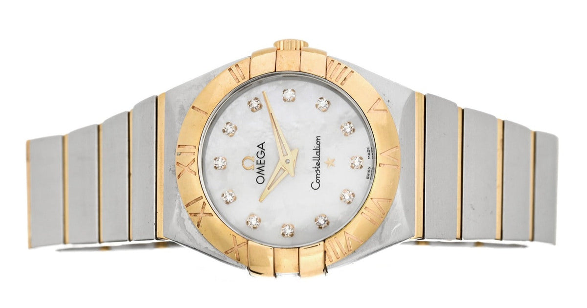 Omega Constellation Manhattan Mother of Pearl Dial Two Tone Steel Strap Watch for Women - 131.20.28.60.55.002