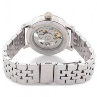 Fossil Boyfriend Automatic Skeleton Silver Dial Silver Steel Strap Watch for Women - ME3067