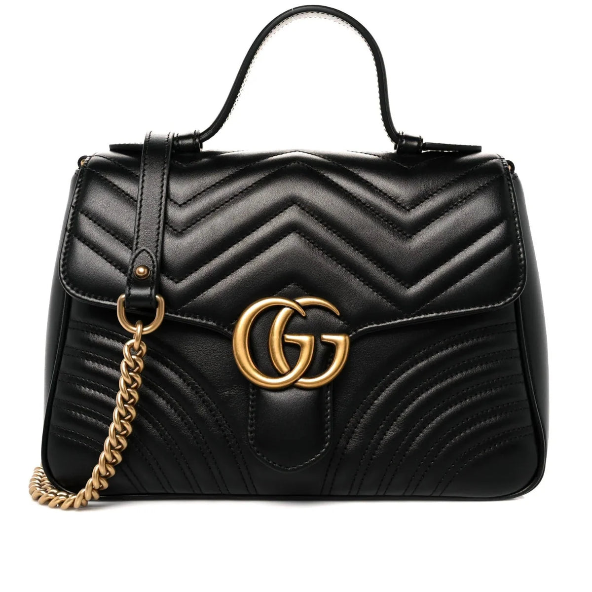 Gucci GG Marmont Medium Top Handle Bag - Black