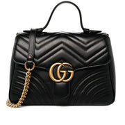 Gucci GG Marmont Medium Top Handle Bag - Black