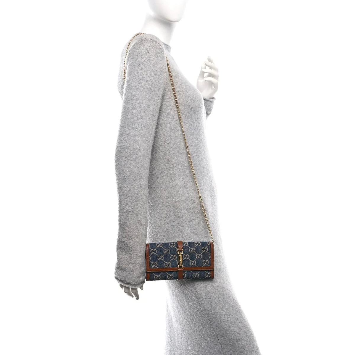 Gucci Jackie 1961 Chain Wallet – Gray