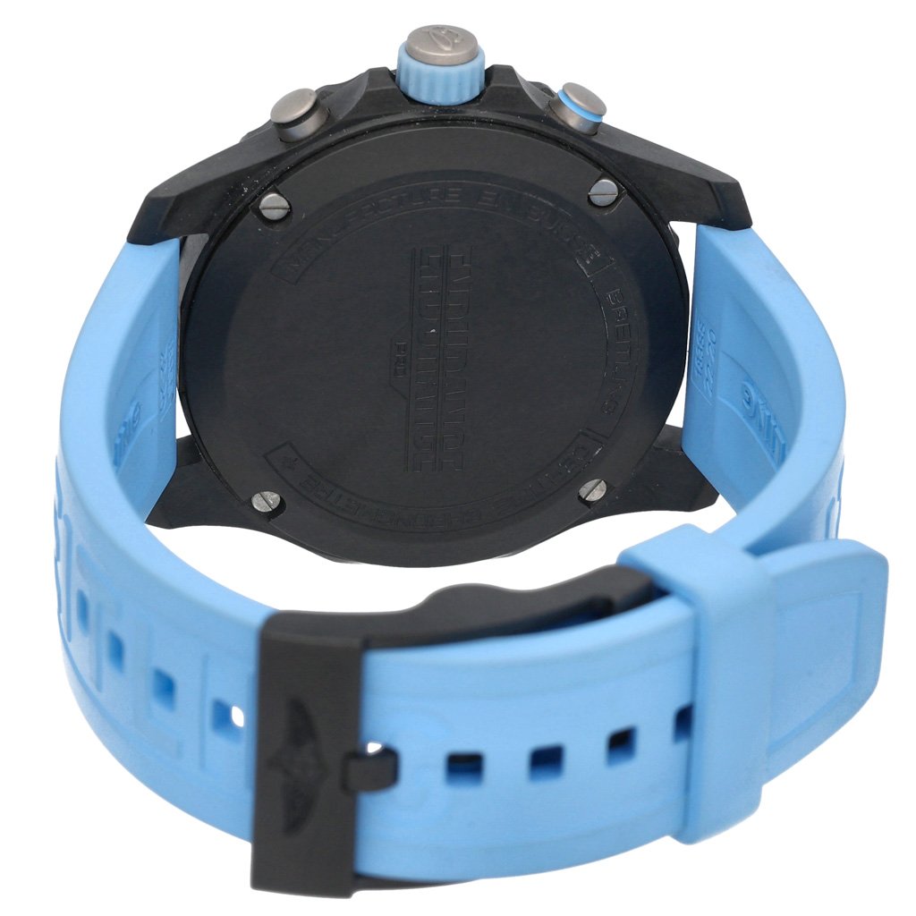 Breitling Endurance Pro Black Dial Light Blue Rubber Strap Watch for Men - X82310281B1S1