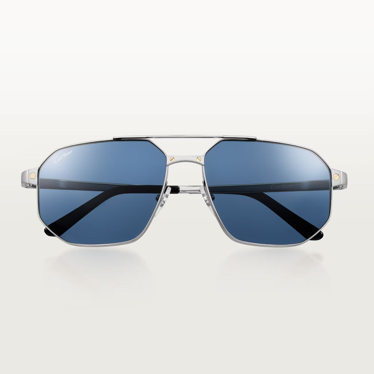 Cartier Santos de Cartier Men Navigator Silver-Blue Sunglasses