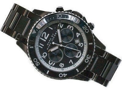 Marc Jacobs Rock Chronograph Limited Edition Gray Dial Gray Steel Strap Watch for Women - MBM5025