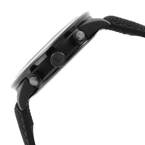 Emporio Armani Mario Chronograph Black Dial Black Nylon Strap Watch For Men - AR11453