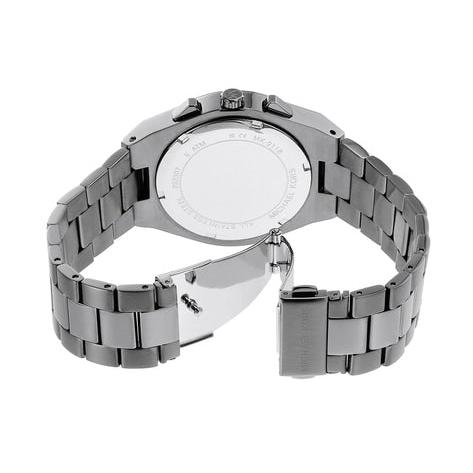 Michael Kors Lennox Chronograph Black Dial Grey Steel Strap Watch For Men - MK9118