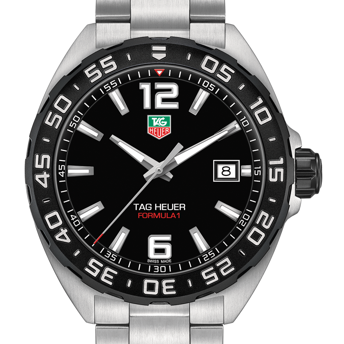 Tag Heuer Formula 1 Quartz Black Dial Silver Steel Strap Watch for Men - WAZ1110.BA0875