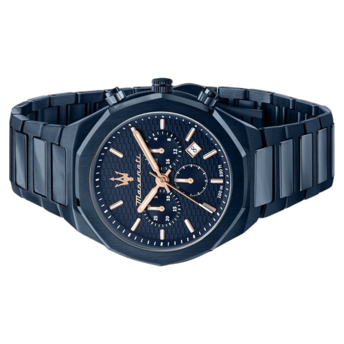 Maserati Stile Chronograph Blue Dial Blue Steel Strap Watch For Men - R8873642008