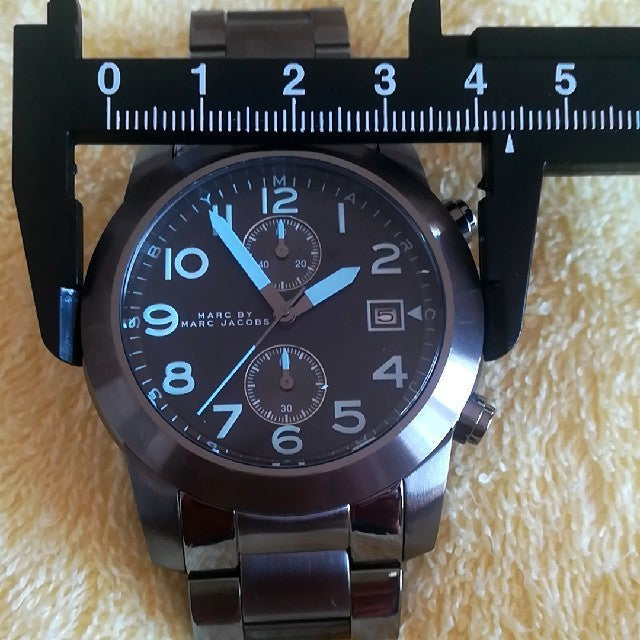 Marc Jacobs Larry Chronograph Black Dial Gunmetal Grey Steel Strap Watch for Men - MBM5031