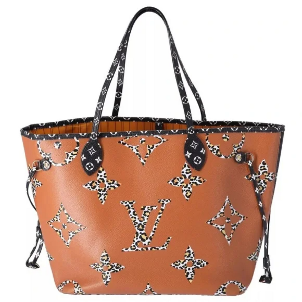 Louis Vuitton Giant Jungle Neverfull MM Tote Bag - Black and Brown