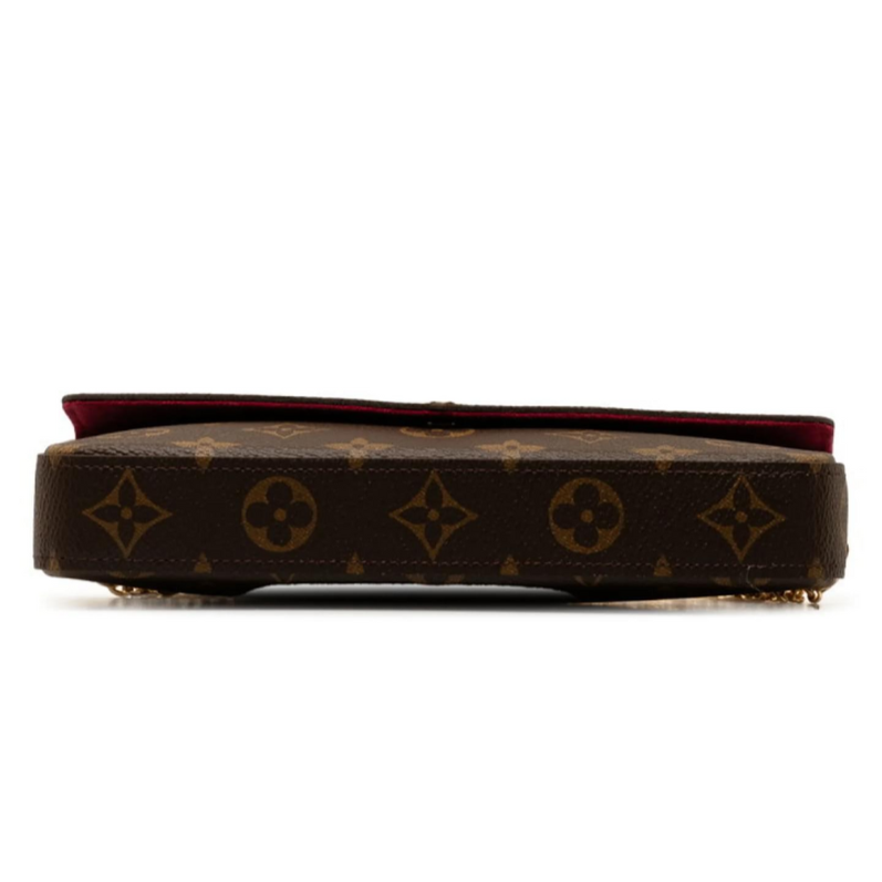 Louis Vuitton Pochette Félicie Chain Shoulder Bag - Brown Coated Canvas
