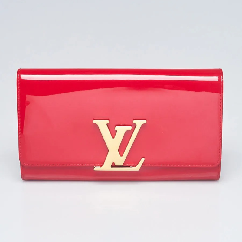 Louis Vuitton Vernis Louise Clutch Bag Wallet - Red