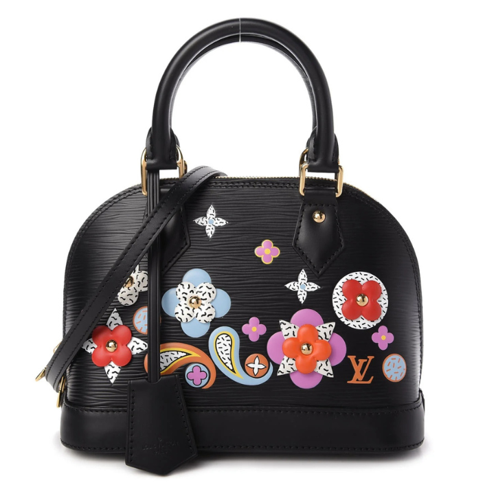 Louis Vuitton Blooming Flowers Epi Alma BB Handbag - Black