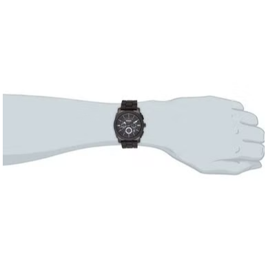 Fossil Machine Chronograph Black Dial Black Silicone Strap Watch for Men - FS4487