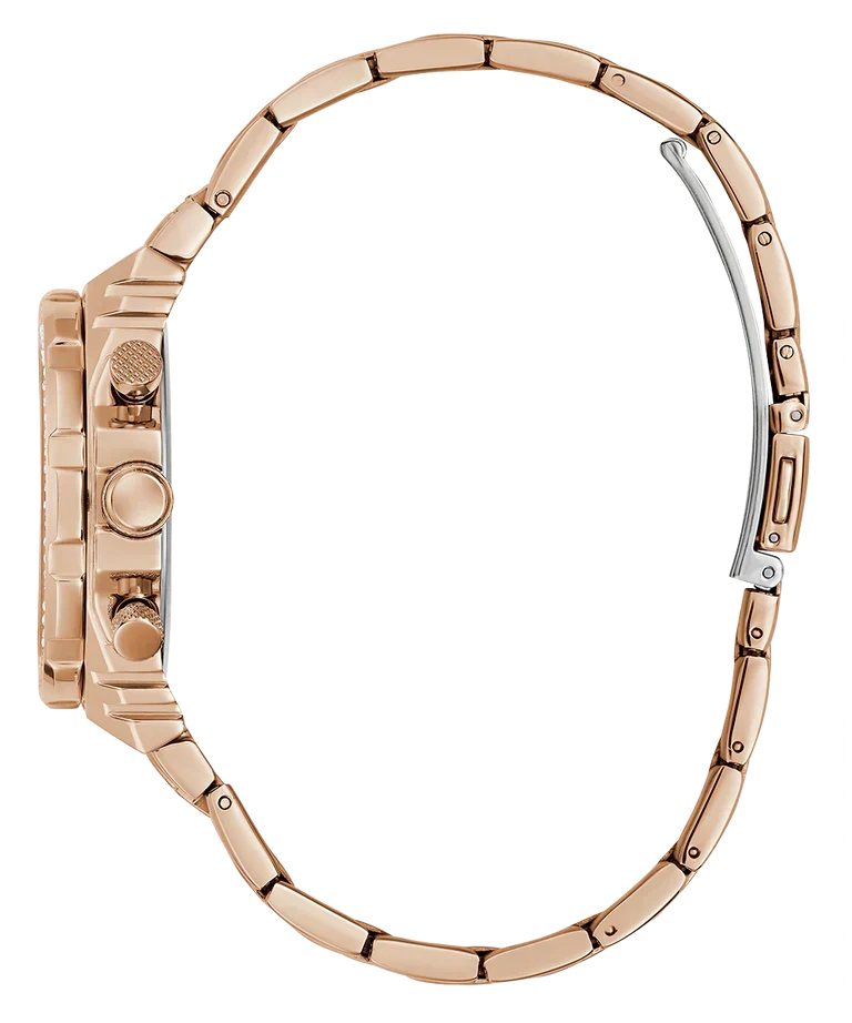 Guess Fusion Chronograph Rose Gold Dial Rose Gold Steel Strap Watch for Women - GW0552L3