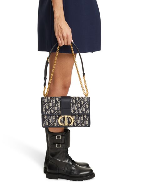 Dior 30 Montaigne Chain Flap Bag - Navy Blue