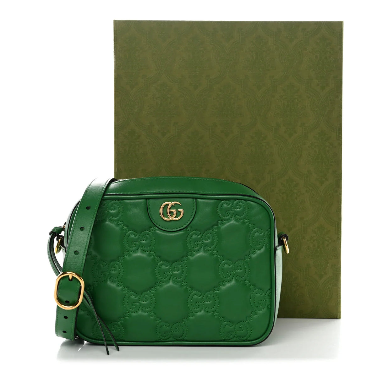Gucci GG Matelassé Small Shoulder Bag - Green