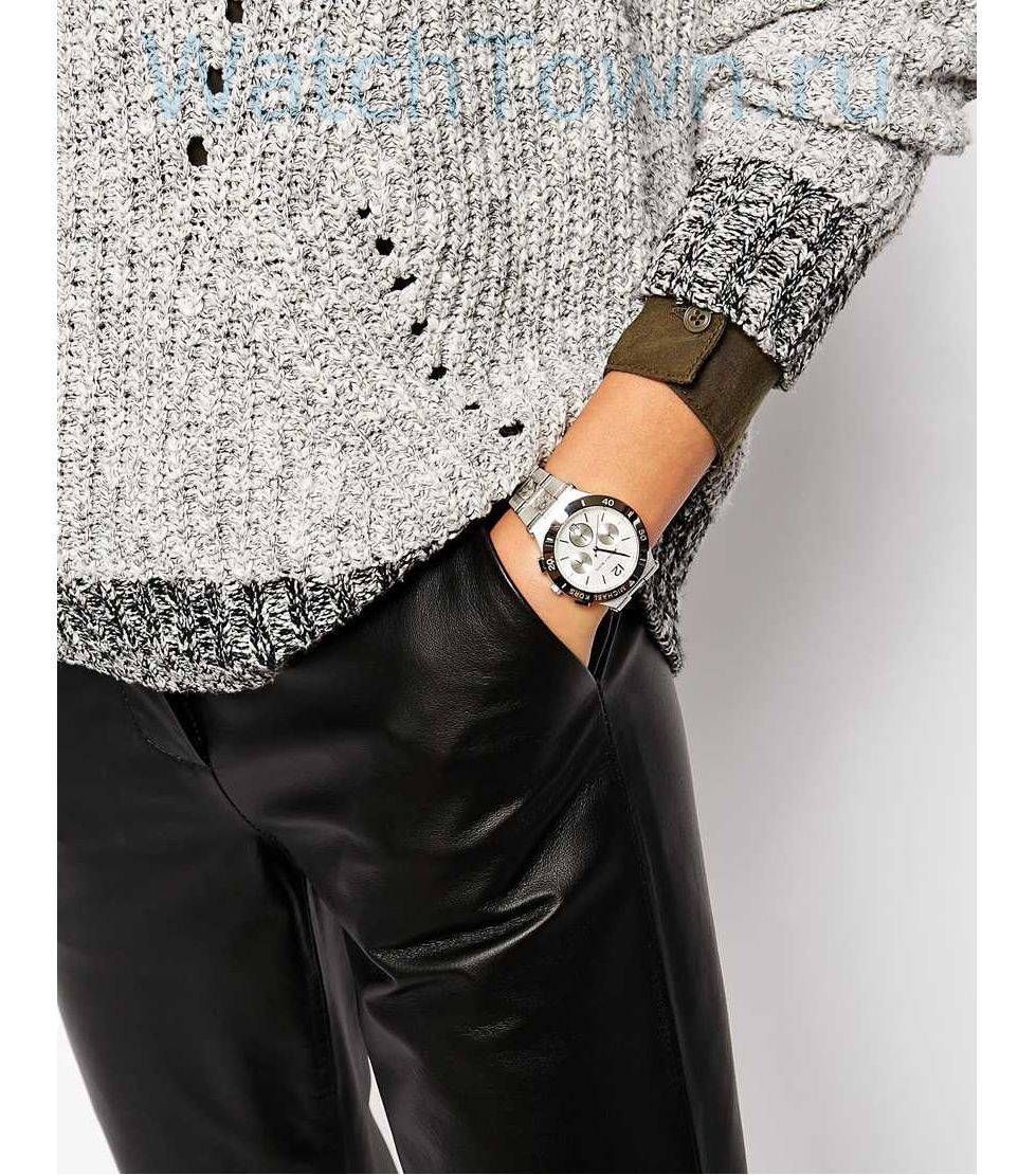 Michael Kors Wyatt White Dial Silver Steel Strap Watch For Women - MK5932