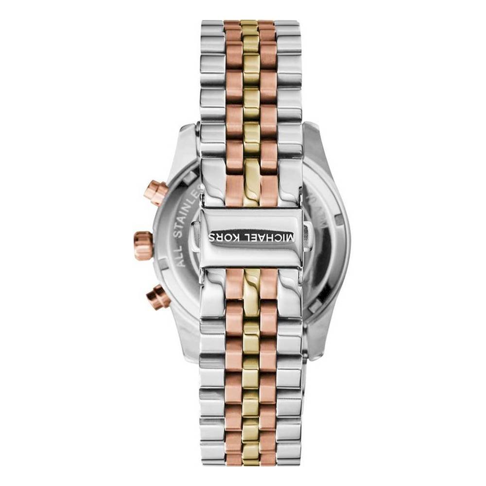 Michael Kors Lexington Chronograph Silver Dial Two Tone Steel Strap Watch for Women - MK5735