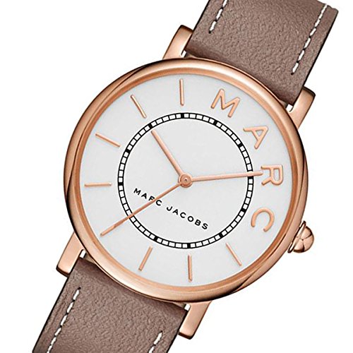 Marc Jacobs Roxy White Dial Cement Brown Leather Strap Watch for Women - MJ1533