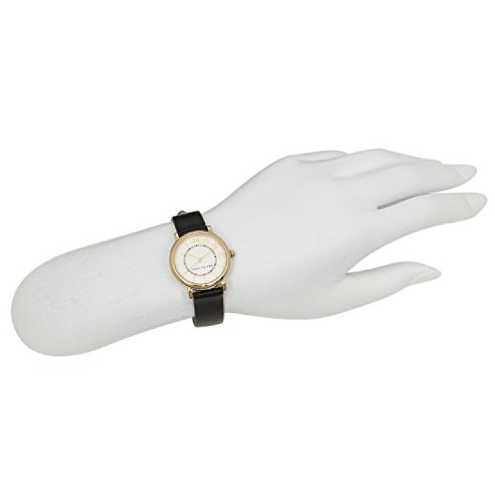 Marc Jacobs Roxy White Dial Black Leather Strap Watch for Women - MJ1537